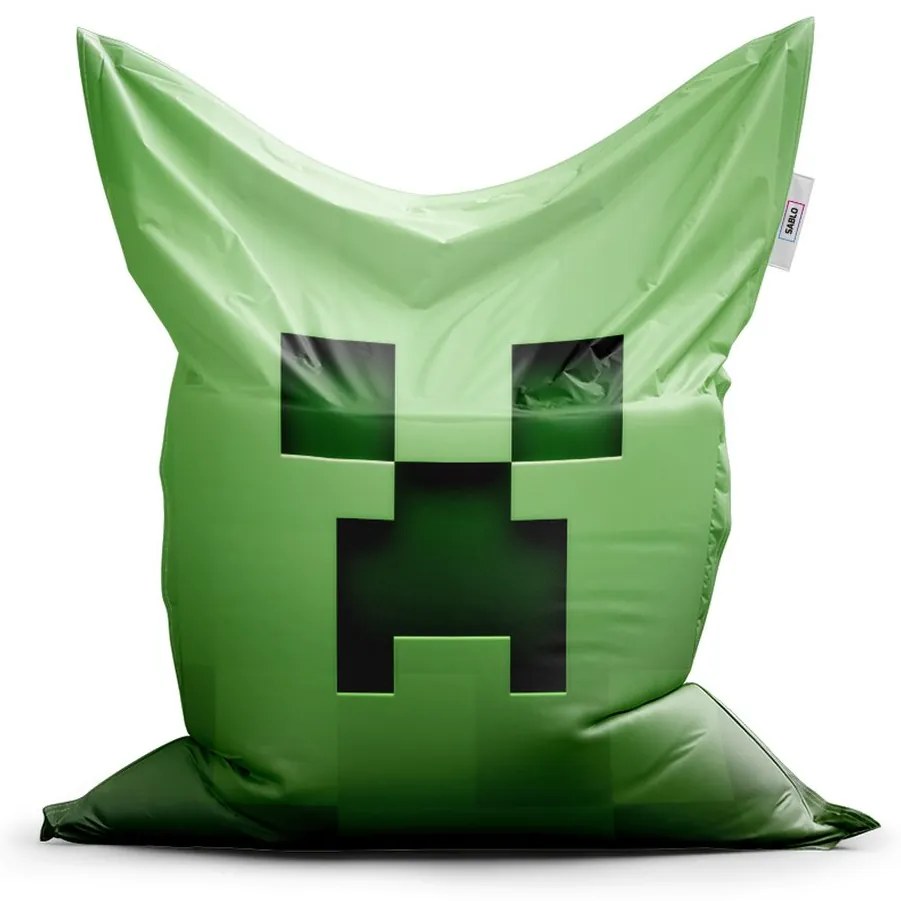 Sedací vak Classic Green Blocks - detský, zelená