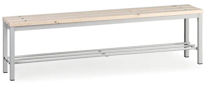 Šatníková lavica s botníkom, sedák - laty, dĺžka 1500 mm, sivá