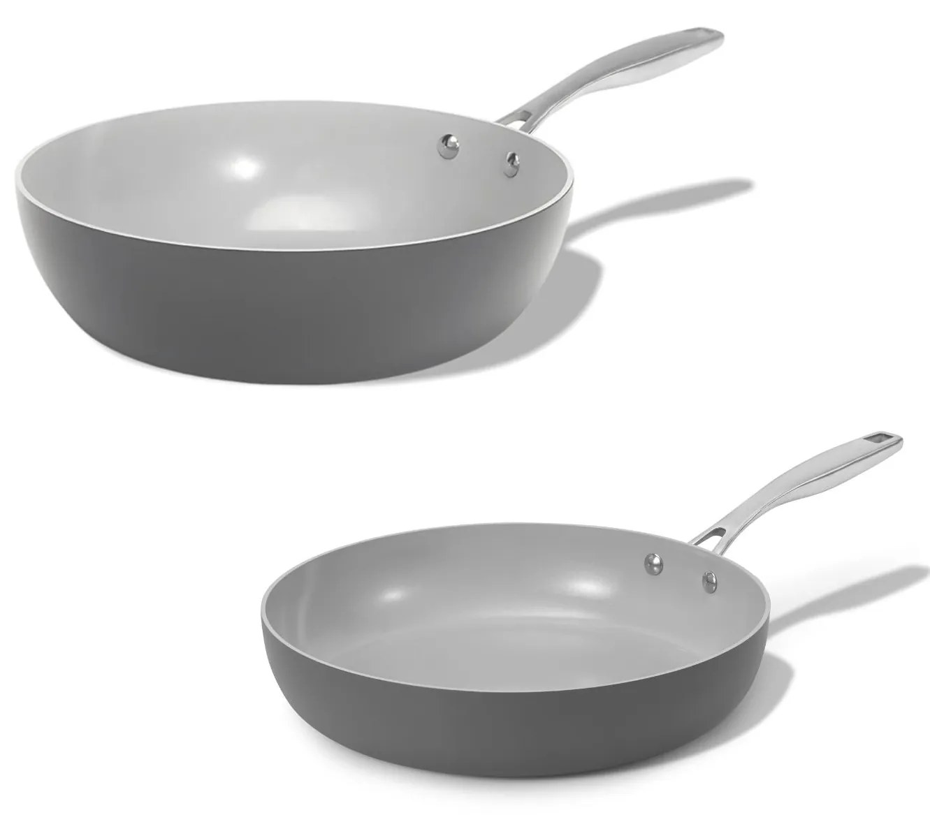 Elmich Základná sada keramických panvíc 2 ks, Wok a štandardná panvica, tmavo šedá