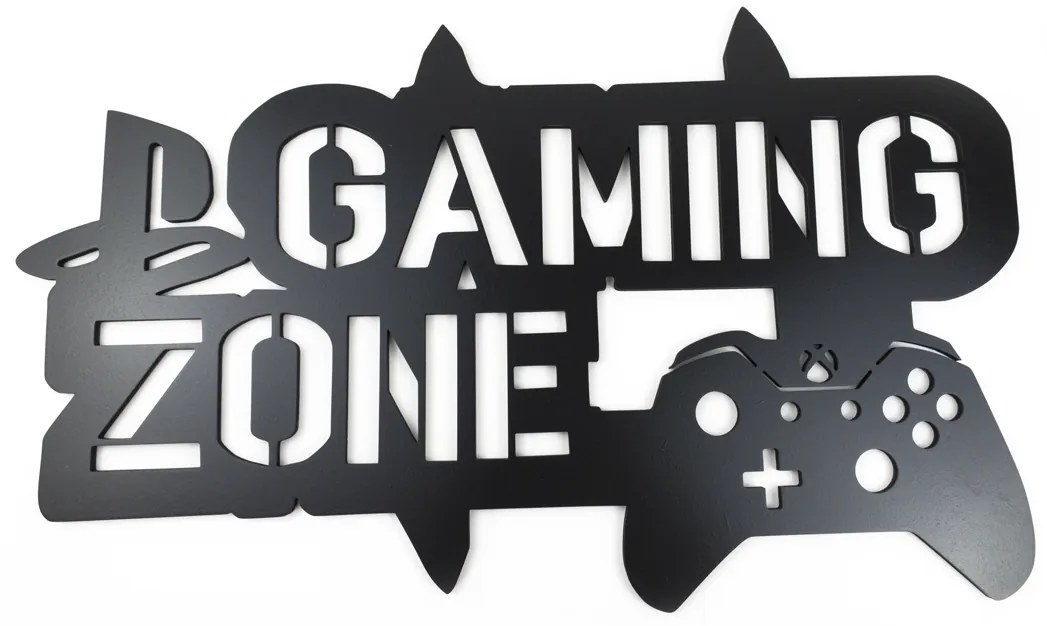 Veselá Stena Drevená nástenná dekorácia Gaming zone čierne