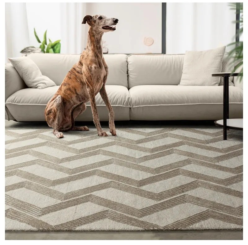 Koberec WOOD GREEN 160 x 230 cm z pravej vlny