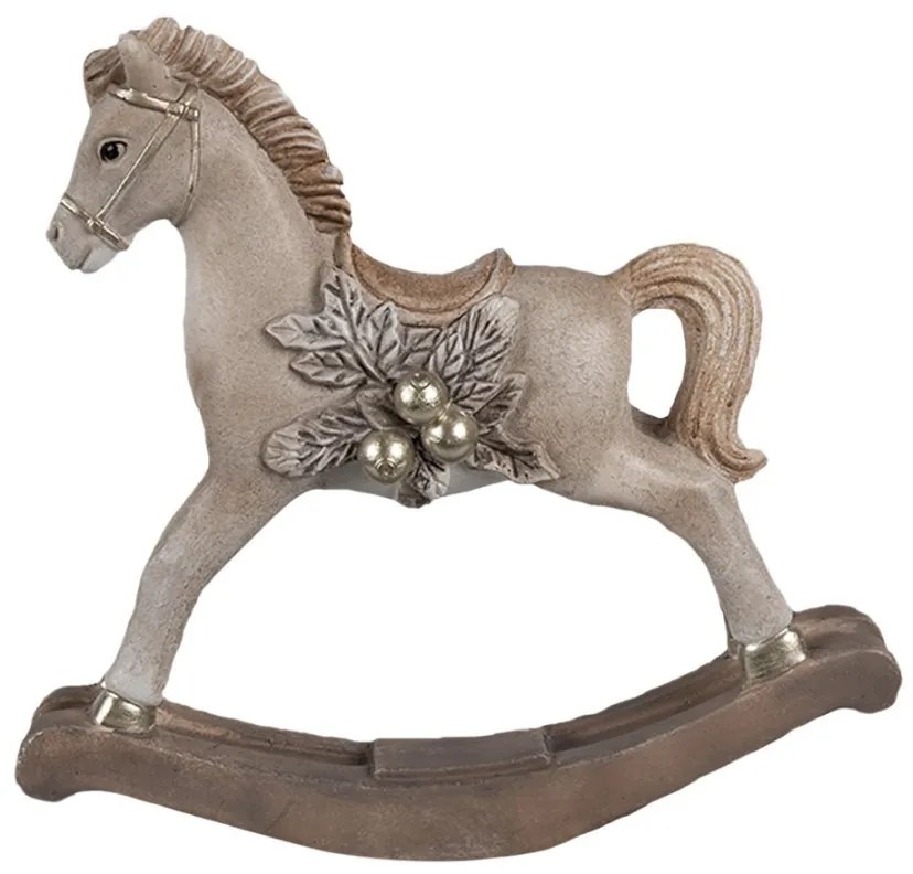 Dekorácia béžový hojdací koník - 17*5*16 cm Dekorácia béžový hojdací koník - 17*5*16 cm