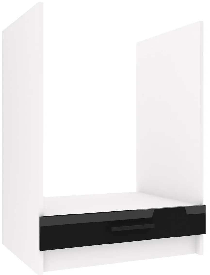 Kuchynská skrinka Belini spodná pre vstavanú rúru 60 cm čierny lesk bez pracovnej dosky INF SDP60/0/WT/B/0/B1