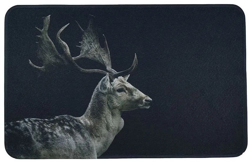Čierna podlahová rohožka s danielom Deer - 75*50*1cm Čierna podlahová rohožka s danielom Deer - 75*50*1cm