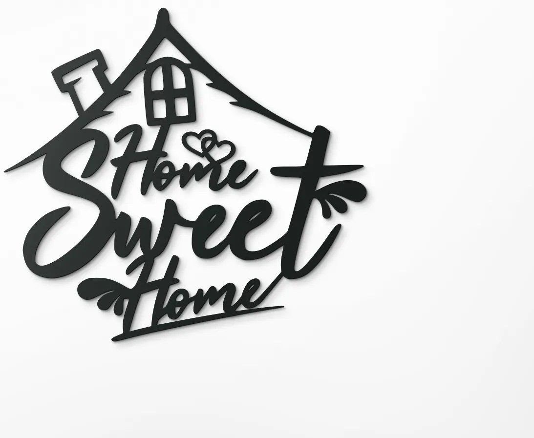 drevko Drevená nálepka Home Sweet Home Rozmer obrazu: 32,5 x 35,5 cm, Farba dekorácie: Čierna