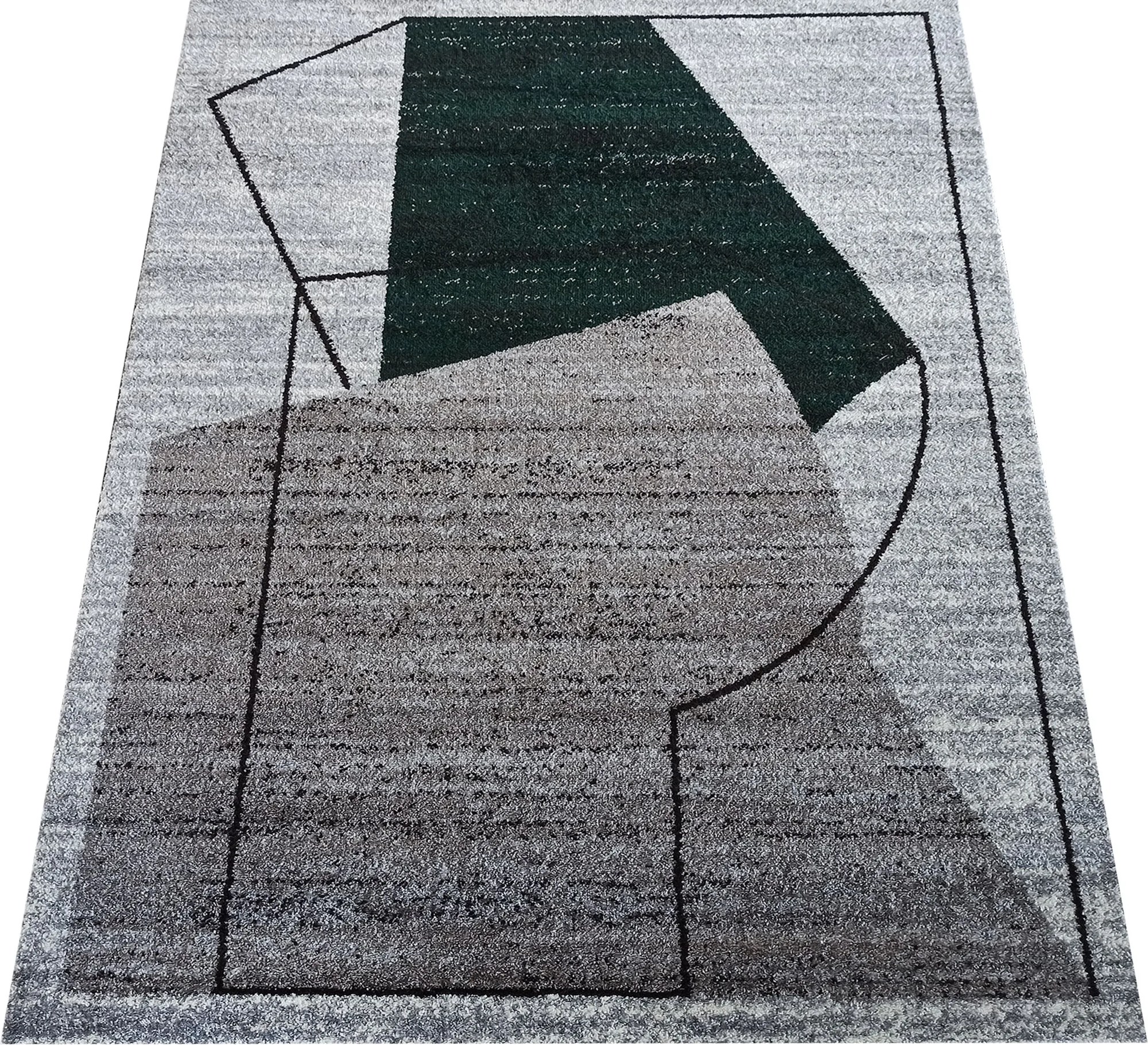 DY Moderný sivo-zelený koberec Otto 06 Rozmer: 120x170 cm