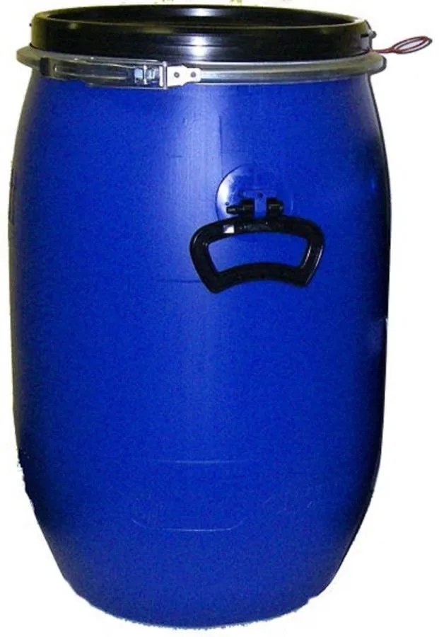 Barel recyklovaný 30l s vekom a sponou, modrý, nevhodný na potraviny