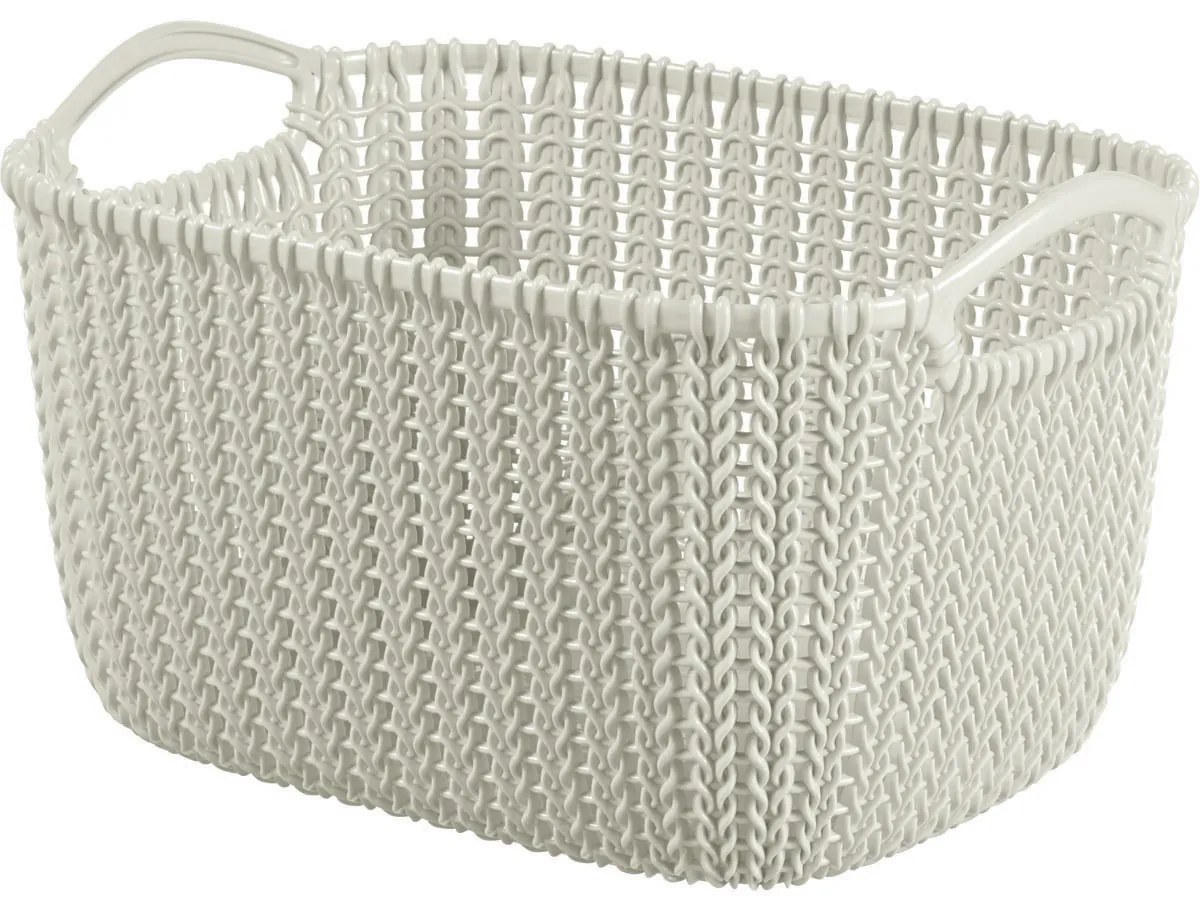 Curver Knit hranatý kôš 8l biely