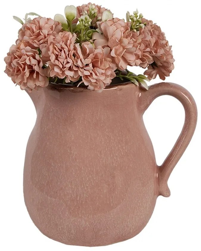 Dekorace Plechovka 17x13x15 cm Růžová keramika - 17*13*15 cm