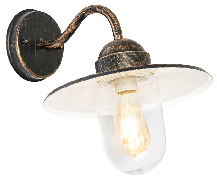 Rustikálna vonkajšia nástenná lampa staroružová IP44 - Kansas