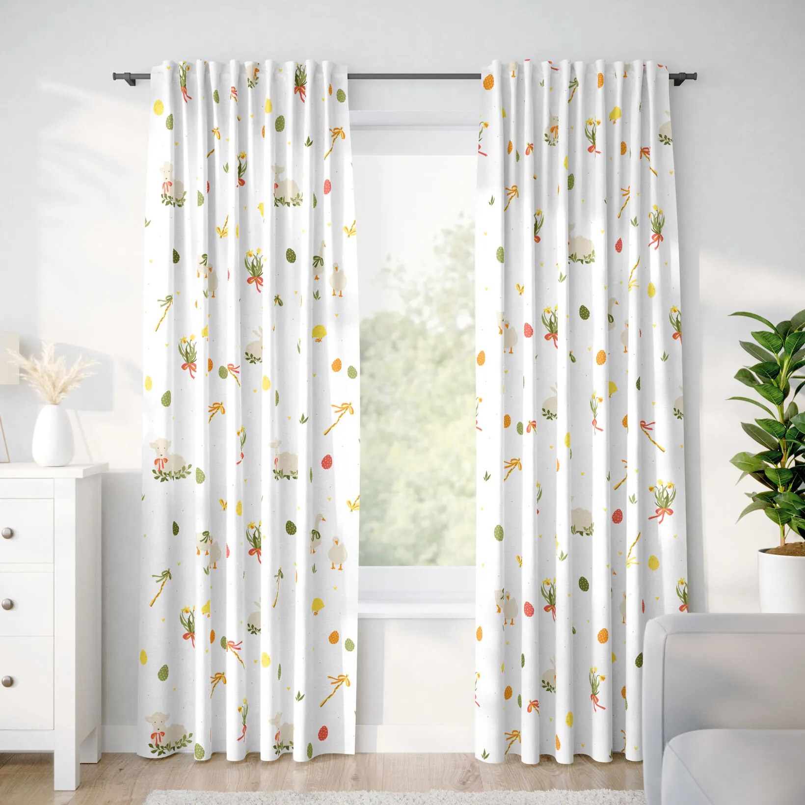 Goldea veľkonočný bavlnený záves - tradičná veľká noc 240x150 cm