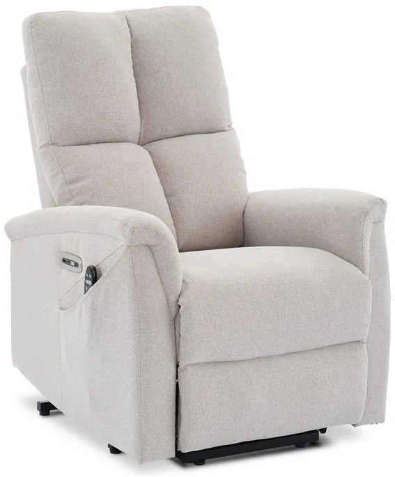 BONTEC Polohovacie kreslo, elektrické zabudované ovládanie, béžová, látka, TV-929 CRM2 Farba: Béžová