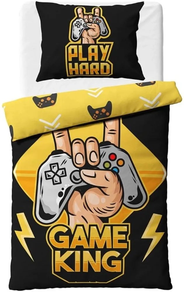 Bavlnené posteľné obliečky Game King - 100% bavlna Renforcé - 70x90 cm + 140x200 cm