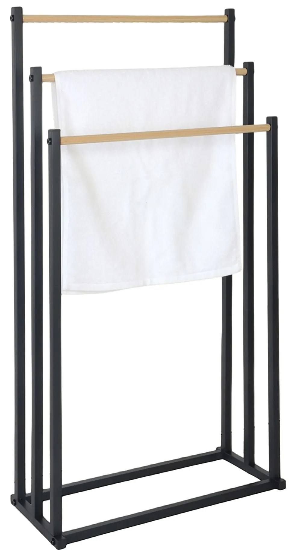 Stojan na uteráky s 3 tyčami RD50730, čierna