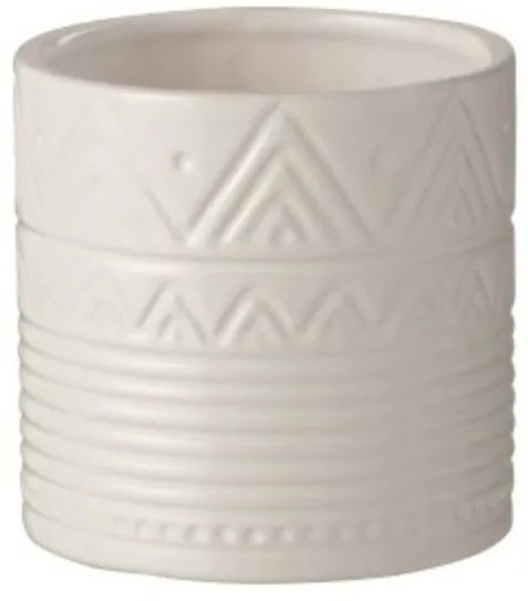 Biely dolomitový kvetináč Triangle - Ø 10,5 * 10,5 cm