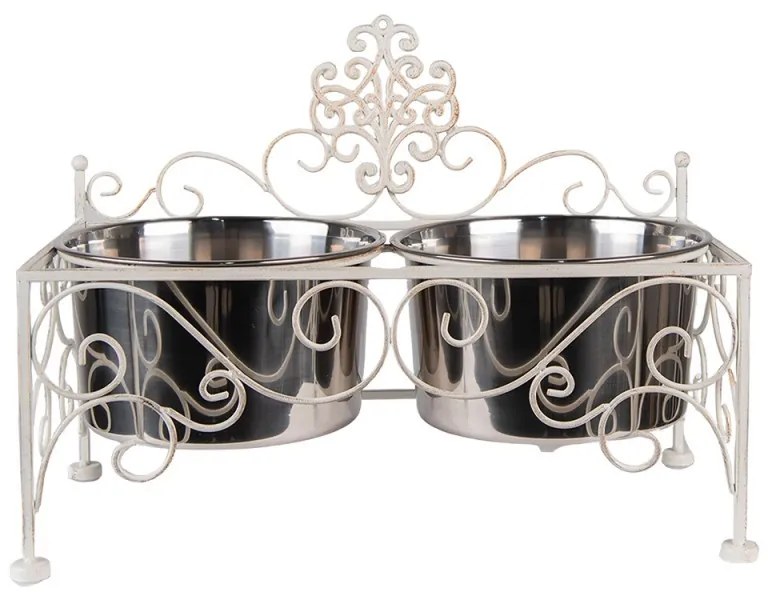 Misky v kovovom stojane - 41*22*31 cm / 2*0,5L