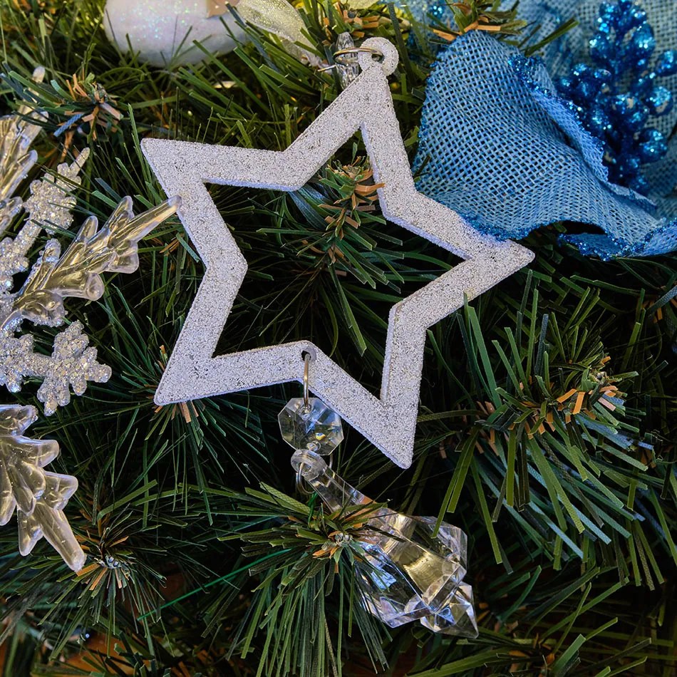 DECOLED Závesná akrylová dekorácia, hviezda, 8,5 cm