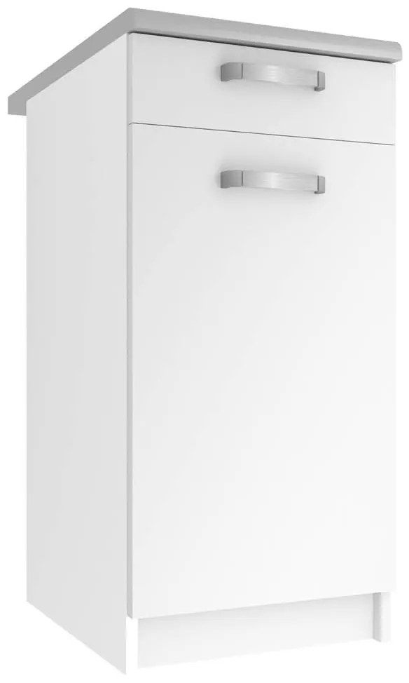 Kuchynská skrinka Belini spodná so zásuvkami 40 cm biely mat s pracovnou doskou TOR SDSZ1-40/1/WT/WT/0/U