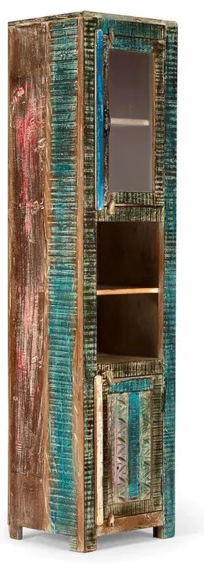 furniture-nabytek.cz - Masívna kúpeľňová vysoká skrinka Blue Lagoon z mangového dreva, lakovaná, farebná – 45×40×188 cm