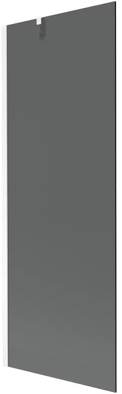 Mexen Next, vaňová zástena 1-krídlová 70 x 150 cm, fixné krídlo, 6 mm šedé sklo, biely profil, 895-070-000-00-40-20