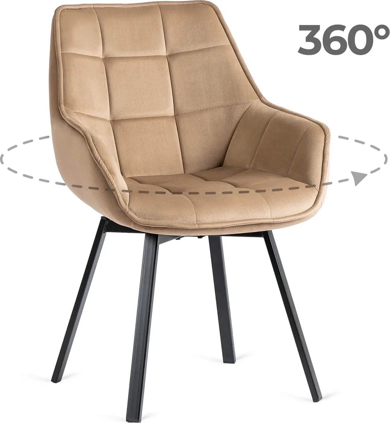 PROXIMA.store - Otočné jedálenské kreslo LUNA FARBA: béžová, FARBA NÔH: čierna