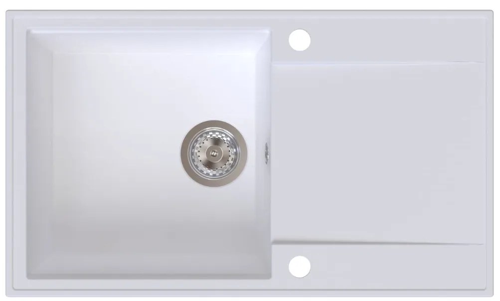 Sink Quality Sink55, kuchynský granitový drez 780x460x215 mm, biela, SKQ-SINK.W.1KDOL