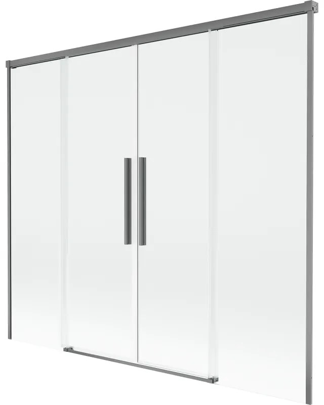 Mexen Rox, 2-krídlová posuvná vaňová zástena 170 x 150 cm, 8mm číre sklo, grafitový profil, 8C9-170-002-95-00