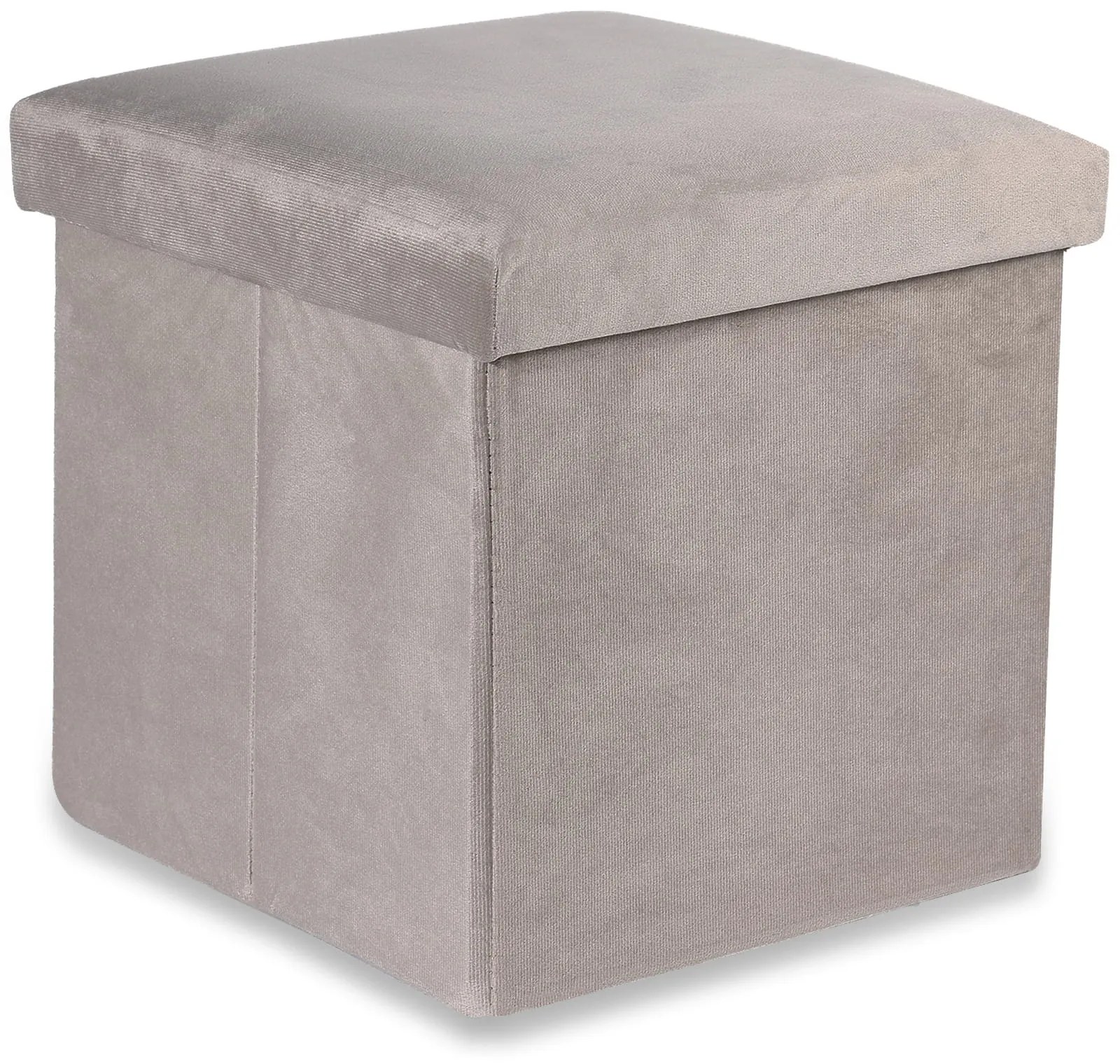 Béžový skladací taburet CUBEXO VELVET M