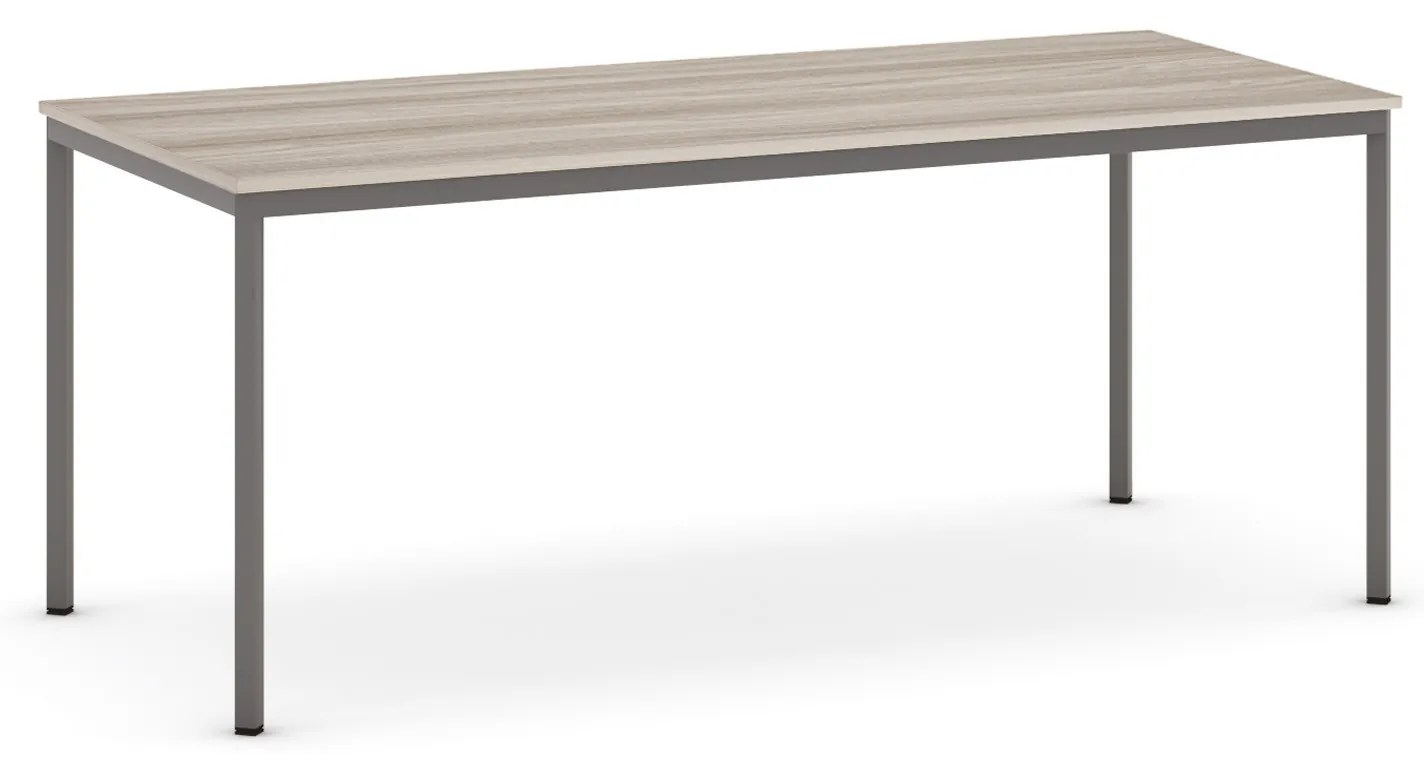 Jedálenský stôl, 1800 x 800 mm, tmavo sivá podnož, dub prírodný