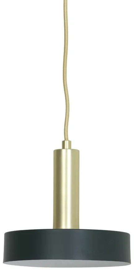 Zeleno-zlaté kovové závesné svetlo Boste - Ø 20*5 cm