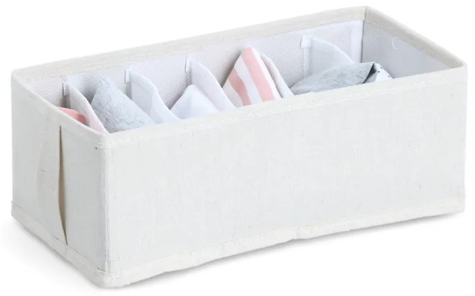 Organizér na spodnú bielizeň WHITY, obdĺžnik so 6 priehradkami, 15x30x11