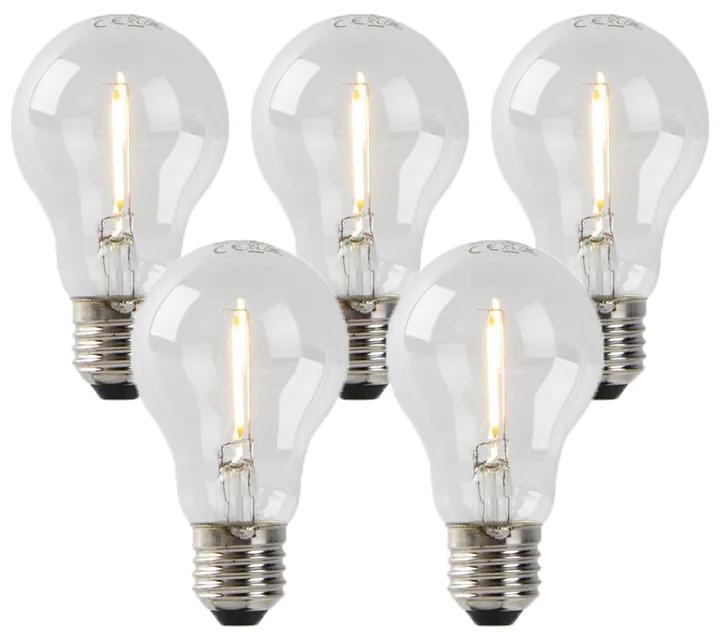 Sada 5 LED žiaroviek E27 A60 1W 80lm 2200K