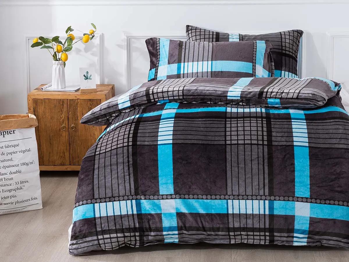 XPOSE® Mikroplyšové obliečky MÁŠA Exclusive - sivé/modré