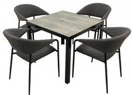Doppler Bergamo 90x90 Melia Likatex - hliníková sedacia súprava 4+1