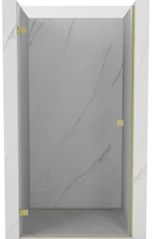 Mexen, Mexen Lunar-B výklopné sprchové dvere ľavé 85 cm, transparentné, brúsené zlaté - 832-085-000-55-00-L