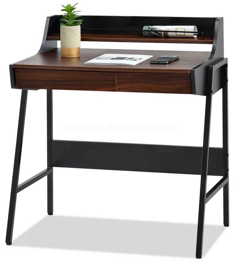 PC stolík Borge (orech tmavý + čierna). Akcia -29%. Vlastná spoľahlivá doprava až k Vám domov. 1109740