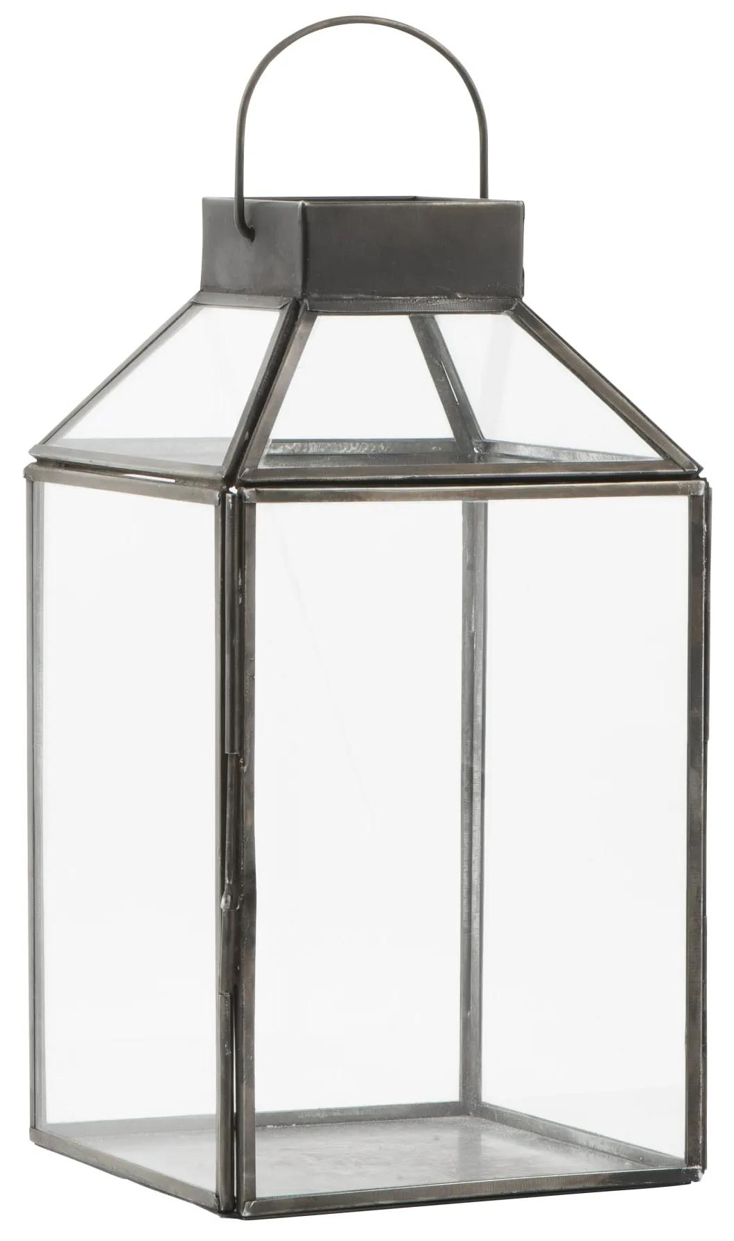 Ib Laursen Sklenený lampáš Norr Black 25,5 cm