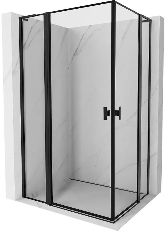 Mexen, Mexen Mist L Duo výklopný sprchový kút 95 x 90 cm, čierny rám - 8A4L-095L-090P-70-70