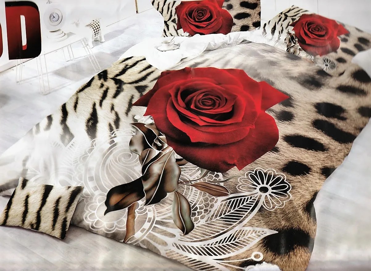 5D Obliečky Tigria Ruža Bavlna 7-dielna súprava