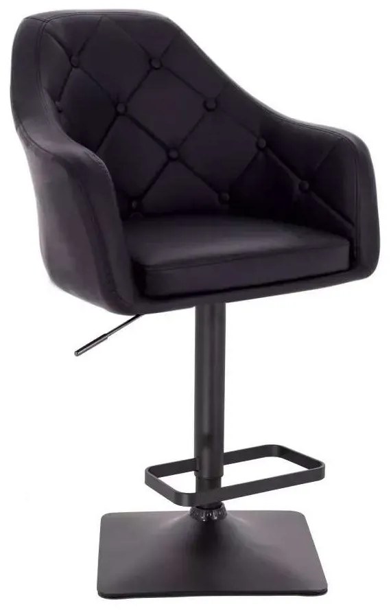 LuxuryForm DESIGN Barová stolička ANDORA na čiernej hranatej podstave - čierna