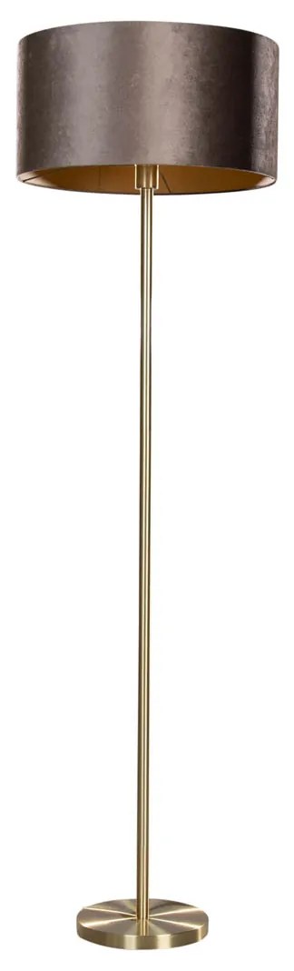 Stojacia lampa mosadz s velúrovým tienidlom hnedá 40 cm - Simplo