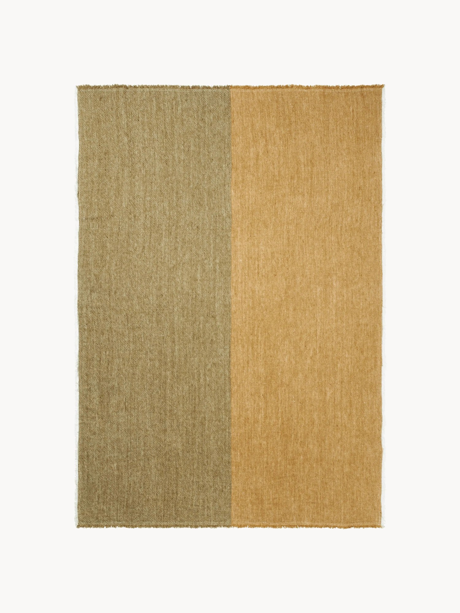 Ručne tkaný ľanový pléd so strapcami Pila