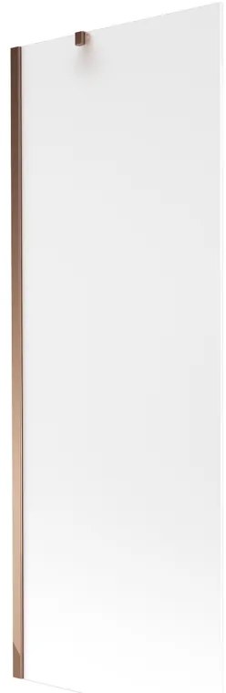 Mexen Next, vaňová zástena 1-krídlová 70 x 150 cm, fixné krídlo, 6 mm námraza sklo, ružové zlato profil, 895-070-000-00-30-60