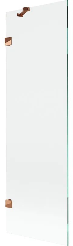 Mexen, Mexen Lunar 1-krídlová vaňová zástena 60 x 150 cm, transparentná, ružové zlato - 897-060-000-60-00