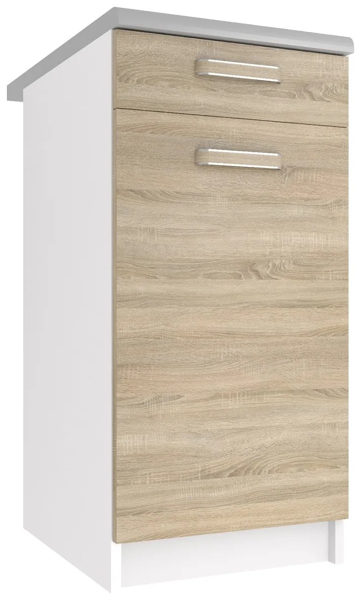 Kuchynská skrinka Belini spodná so zásuvkami 40 cm dub sonoma s pracovnou doskou TOR SDSZ1-40/1/WT/DS/0/F