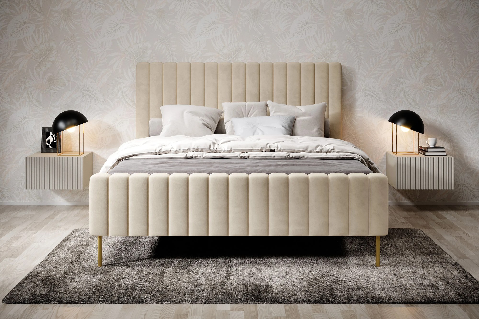 Sada závesných nočných stolíkov Nicole 46 cm - kašmír