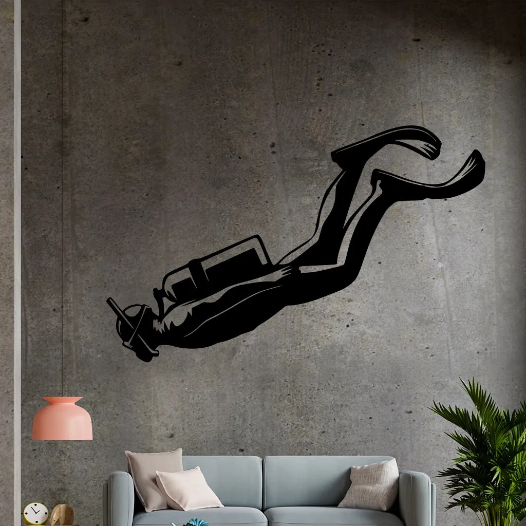 Veselá Stena Samolepka na stenu na stenu Potápanie Farba: černá