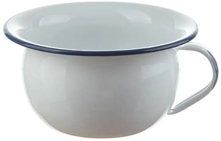 Biela smaltovaná misa s uchom White blue - Ø 18*10cm - 1L Biela smaltovaná misa s uchom White blue - Ø 18*10cm - 1L