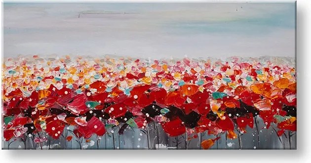 Maľovaný obraz na stenu KVETY 100x50 cm