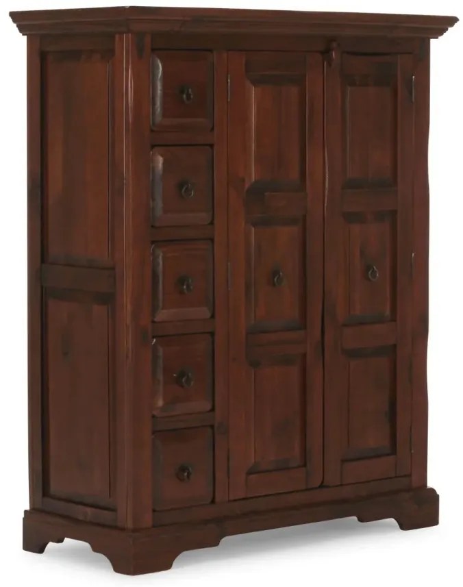 furniture-nabytek.cz - Masívna komoda Highboard Catana z borovice, hnedá, lakovaná – 107×45×130 cm